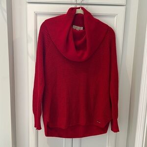 Red MICHAEL Michael Kors cowl neck sweater, size Medium